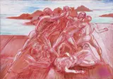 Le isole di pietra by Aligi Sassu, 1968, tempera on paper applicata on canvas, offered May 2014