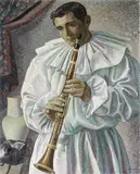 Gino Severini, Pulcinella (Pierrot) con flauto (Il Pulcinella malinconico), 1932, oil on canvas