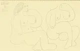 Études by Pablo Picasso, 1961, pencil on paper applicata on faesite, offered May 2014