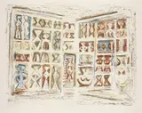 Massimo Campigli, Finestre, 1959, lithograph a colori