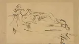 Filippo de Pisis, Giovane disteso, 1947, inchiostro on paper