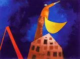 Emilio Tadini, Senza titolo, acrylic on card