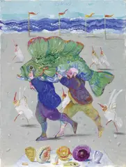 Due pescatori by Antonio Possenti, 2002, oil on canvas board, offered May 2014