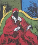 Cardinale by Tano Festa, 1986, acrylic on canvas, offered May 2014