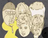 Concetto Pozzati, Maschere, 2002, mixed media on panel