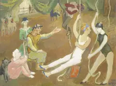 Acrobati by Aldo Carpi, 1969, oil on panel, offered May 2014