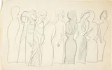 Figure by Mario Sironi, pencil on paper, offered May 2014