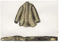 Wanderer by Roberto Barni, collage and mixed media on paper, offered May 2014