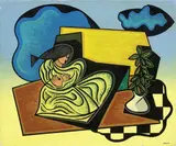 Pippo Oriani, Pensatrice, 1965, oil on canvas