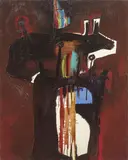 Roberto Crippa, Momento di natura (Totem), 1959, oil on canvas
