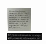 Joseph Kosuth, One+Nine, a Re-text #9, 2003, silkscreen on alluminio