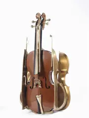 Violoncello by Arman, 1999, scultura in legno and bronze dorato, offered May 2014