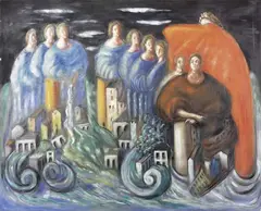 Roberto Barni, Terrore del vuoto, 1982, acrylic on canvas