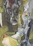 Sandro Chia, Senza titolo, 1988, tempera on card applicato on masonite