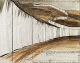 Christo, Running Fence (Project for Marin County and Sonoma County, California), 1976, pencil
