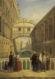 Giuseppe Chittò-Barucchi, Veduta del Ponte dei Sospiri, oil on panel