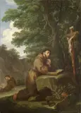 Andrea Pozzo, San Francesco in estasi, oil on paper riportata on canvas