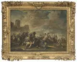 Ilario Spolverini, Battaglia di cavalleria, oil on canvas