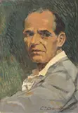Autoritratto by Carlo Domenici, 1945, oil on panel, offered Apr 2014