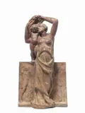 Giorgio Rossi, Donna con putto e fregio alla base, Scultura in terracotta