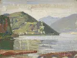 Oreste Albertini, Ceresio, 1950, oil on panel
