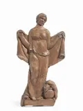 Giorgio Rossi, Figura femminile con drappo e vaso, 1920, Scultura in terracotta