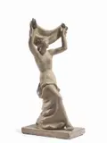 Giorgio Rossi, Donna danzante con velo, 1930, Scultura in gesso colorato