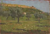 Paesaggio toscano by Luigi Gioli, oil on panel, offered Apr 2014