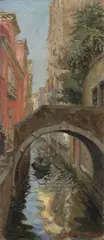 Luigi Moretti, Venezia, 1914, oil on cardboard