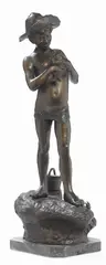 Pescatorello by Giovanni Varlese, scultura in bronze, offered Apr 2014