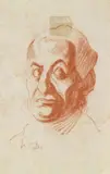 Honoré Daumier, Testa maschile, sanguigna on paper mm.