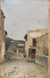 Arturo Calosci, Sulle colline fiorentine, oil on panel