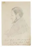 G. Pirroni, Profilo di uomo con barba e penna, pencil on paper mm.