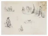 G. Pirroni, Studio di figurine per illustrazione, pencil on paper mm.