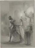 Maria Stuarda condotta al patibolo by Scipione Vannutelli, pencil and biacca on paper mm., offered Apr 2014
