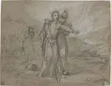 Francesco Coghetti, Scena di battaglia risorgimentale, recto, 1860, pencil and biacca a gessetto on paper mm.