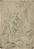 Pier Leone Ghezzi, San Rocco soccorre gli appestati, Carboncino