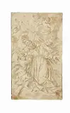 Trapasso di San Benedetto con gloria di Angeli e Cherubini by Pier Leone Ghezzi, pencil and watercolour on paper mm., offered Apr 2014