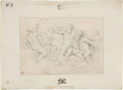 Sei putti by Ciro Ferri, pencil on paper mm., offered Apr 2014