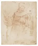 Frate francescano by Pompeo Gerolamo Batoni, sanguigna on paper mm., offered Apr 2014