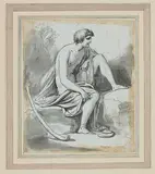 Carlo Labruzzo, Disegno di figura in cinque punti: pastore con bastone