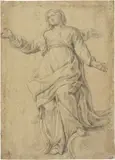 Aureliano Milani, Vergine in gloria, pencil on paper mm.