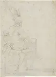 Antonio Rossi, Soldato seduto, pencil on paper mm.