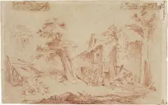 Giuseppe Gambarini, Capriccio, sanguigna on paper mm.
