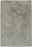 Giovanni Lanfranco, Figura di Profeta, 1600, pencil on paper mm.