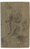Giovanni Lanfranco, Studio di figura, pencil