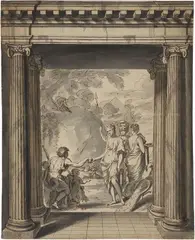 Architettura dell'inganno: il giudizio di Paride by Pietro Fancelli, inchiostro and watercolour on paper mm., offered Apr 2014