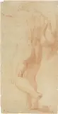 Annibale Carracci, Studio per figura maschile stante vista di schiena