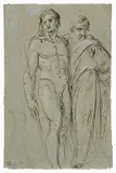 Annibale Carracci, Studio di due figure maschili, un ignudo e un profeta