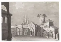 Architetture eterogenee by Romolo Liverani, pencil and inchiostro on paper mm., offered Apr 2014